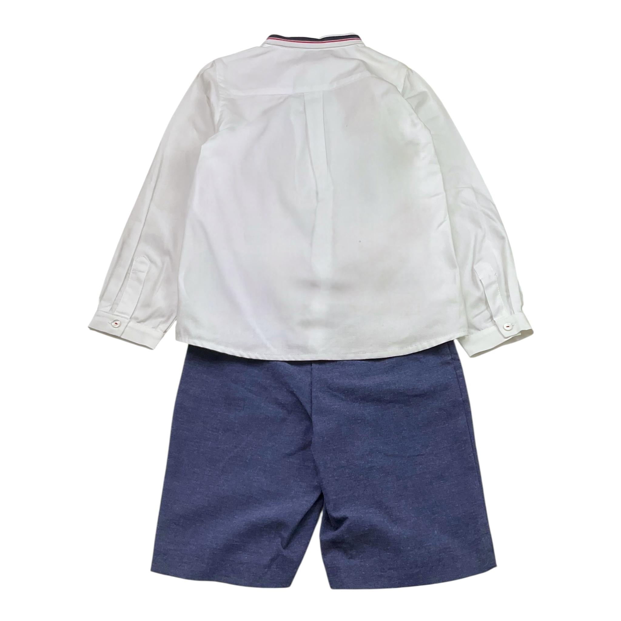 Marta Y Paula Completo 2 Pezzi Camicia-Bermuda Bicolore per Bambino 1201 BIANCO/BLU MARTA Y PAULA 