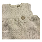 Lalalu' Pagliaccetto Giromanica Tinta Unita con Trafori per Neonata PLGC BIANCO LALALU' 