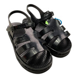 Sensi Two-Tone Rubber Sandals With Buckles Black For Girls