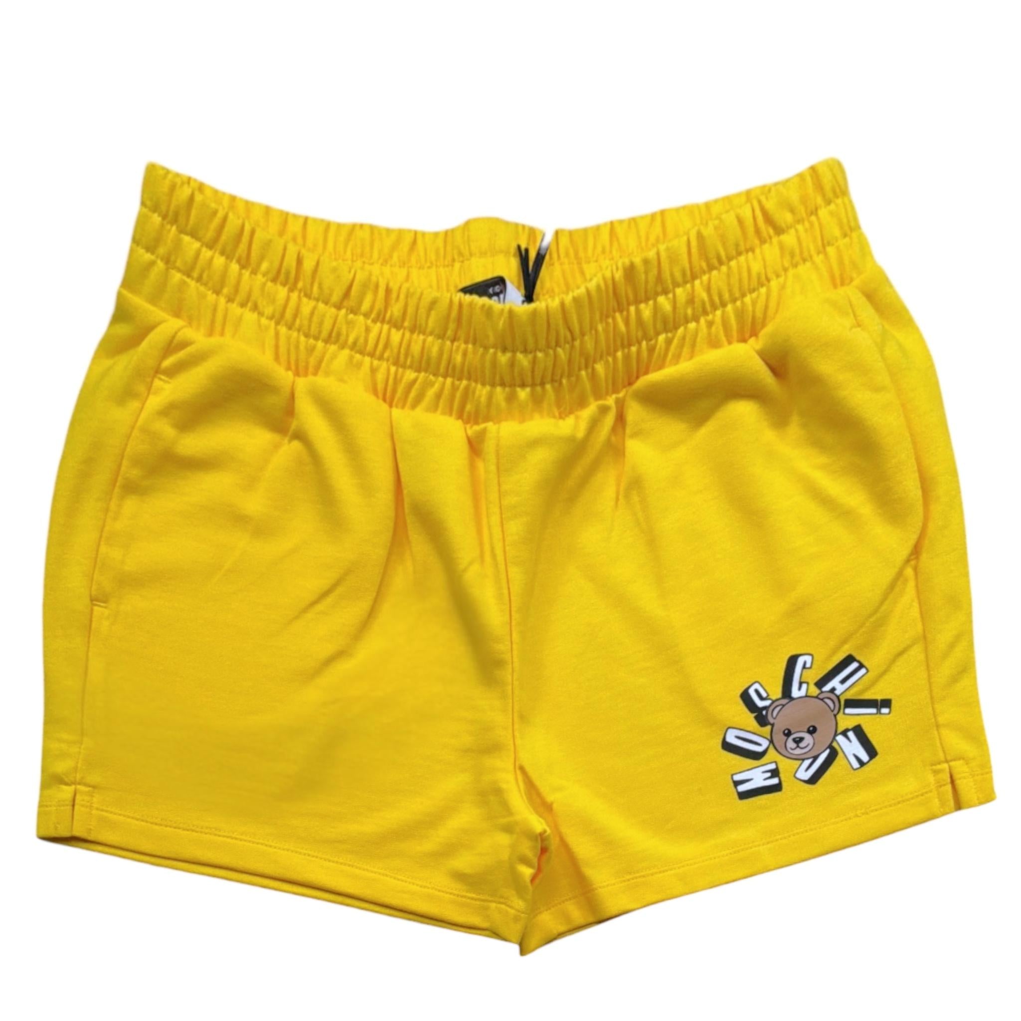 Moschino Short Tinta Unita con Elastico In Vita per Bambina HDQ025 GIALLO MOSCHINO 