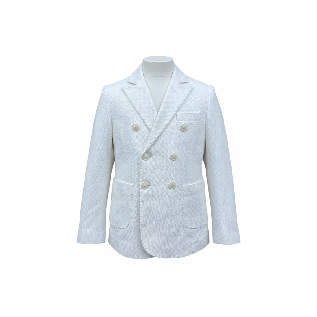 Manuel & Frank Giacca Tinta Unita con Bottoni per Bambino MF6376R BIANCO MANUEL & FRANK 