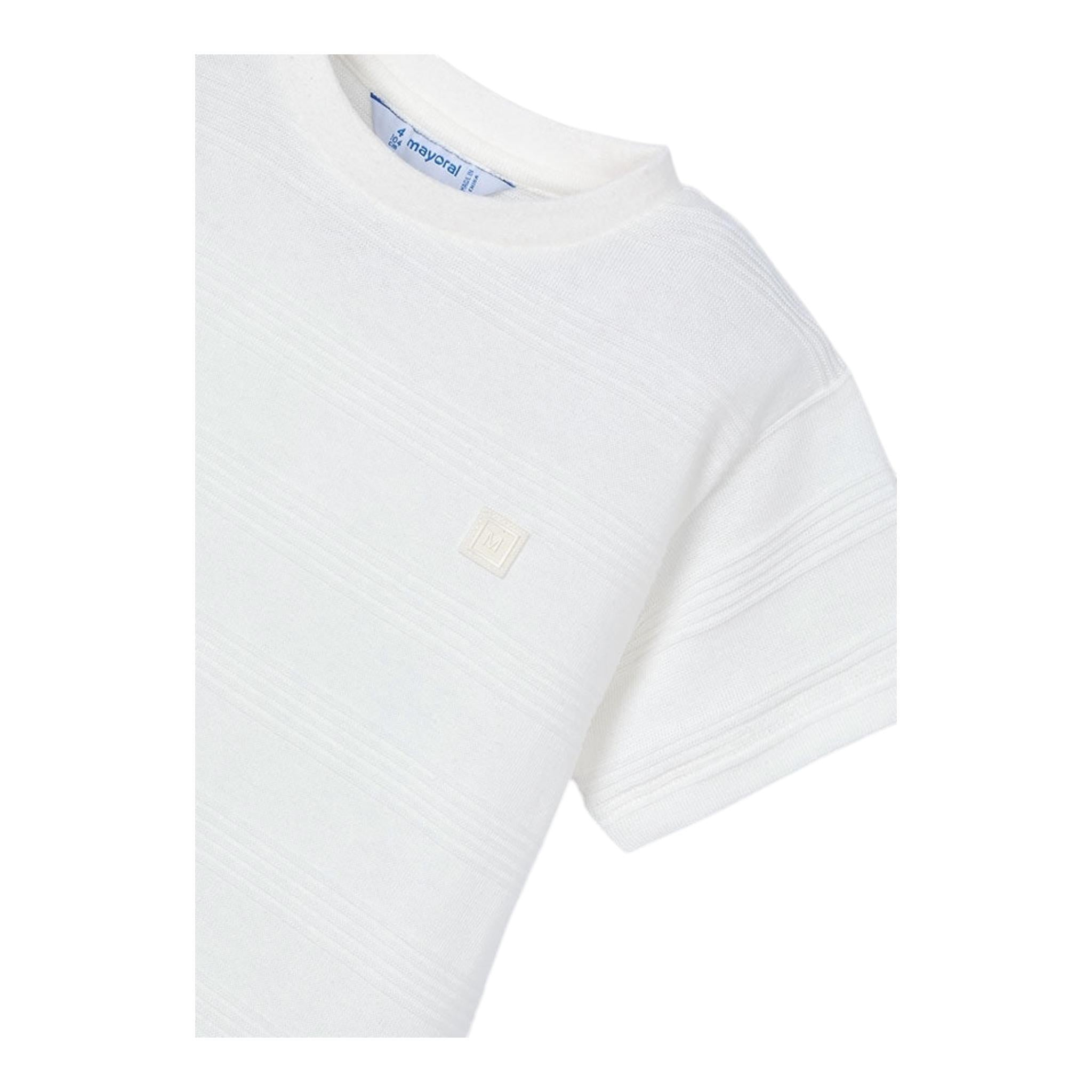 Mayoral T-Shirt In Maglia Girocollo Tinta Unita per Neonato 3028N BIANCO MAYORAL 