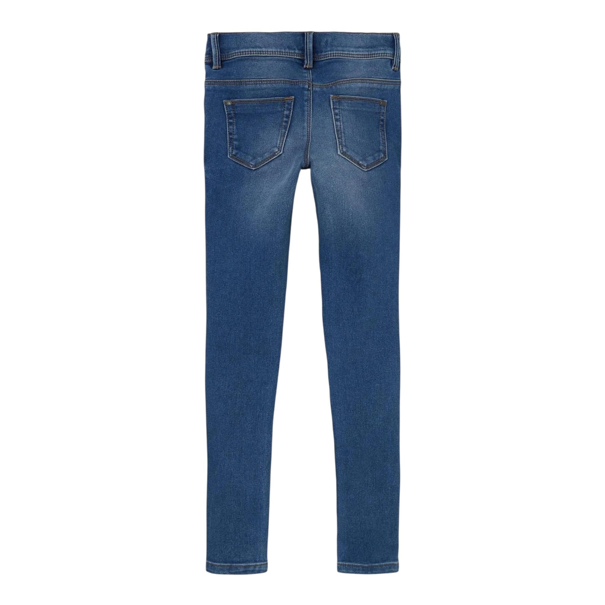 NAME IT jeans tinta unita con girovita regolabile Blu per Bambino 13210232 BLU NAME IT 