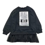 TO be too felpa tinta unita girocollo con stampa Nero per Bambina TFBF24A615 NERO TO be too 