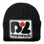 DSQUARED2 cappello tinta unita con stampa Nero per Bambino DQ2016 NERO DSQUARED2 