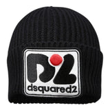 DSQUARED2 cappello tinta unita con stampa Nero per Bambino DQ2016 NERO DSQUARED2 