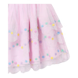 Stella Mccartney Solid Color Tulle Skirt With Pink Embroidery For Girls