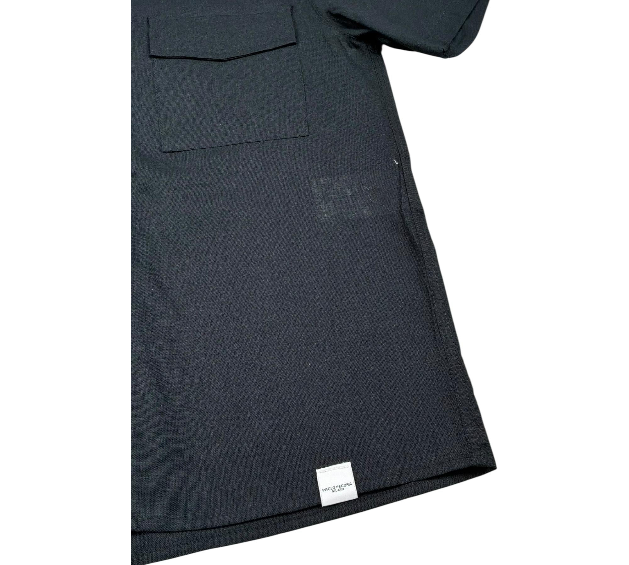 Paolo Pecora Camicia Mezza Manica Tinta Unita per Bambino PP4340 NERO PAOLO PECORA 