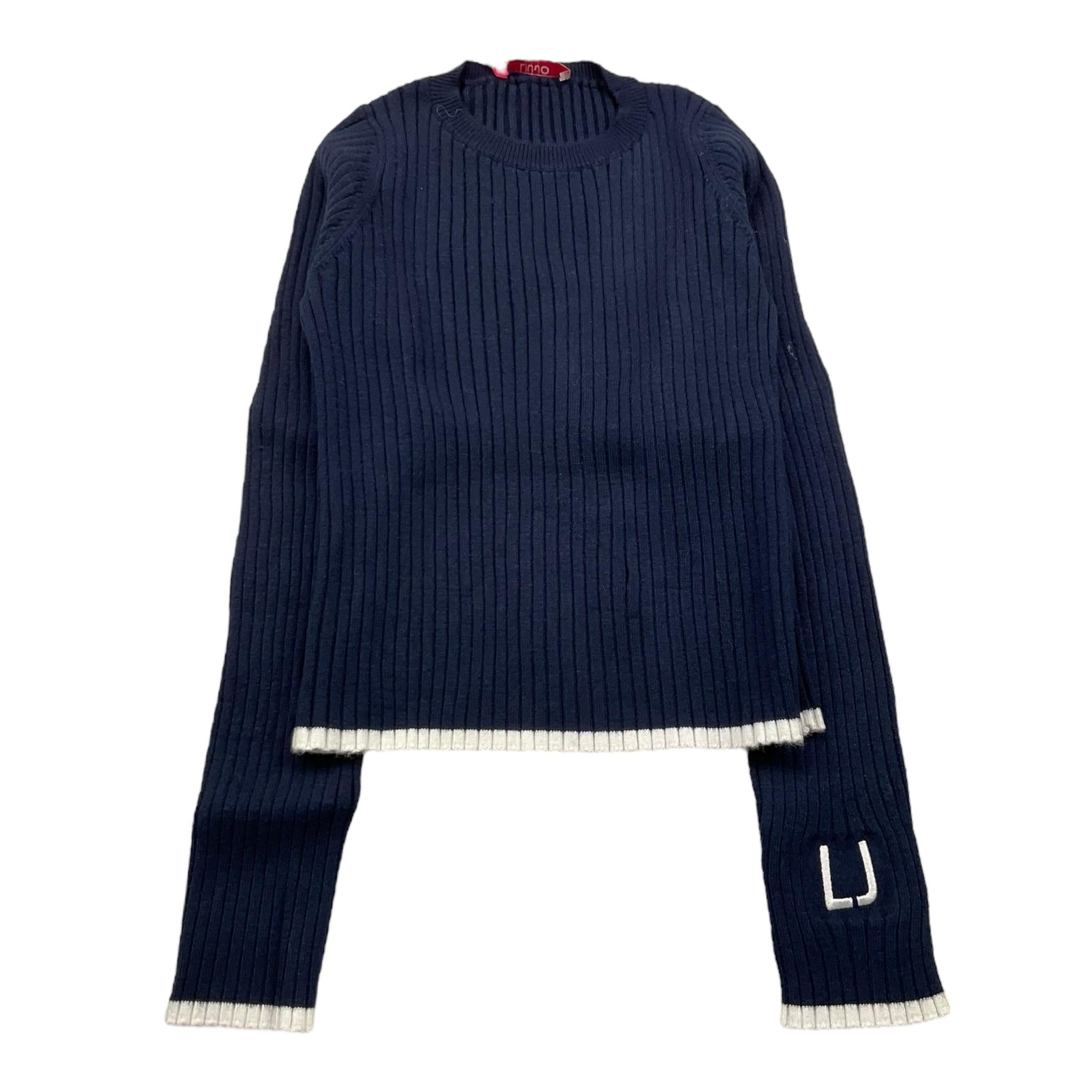 LIU JO maglia tinta unita cn profili in contrasto Blu per Bambina GF4138XX BLU LIU JO 