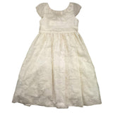 La Stupenderia Solid Color Sleeveless Ceremony Dress With Ivory Embroidery For Girls
