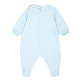 MOSCHINO tutina tinta unita con logo Azzurro per Neonato MUY0077 AZZURRO MOSCHINO 