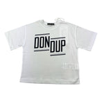 Dondup T-Shirt Girocollo Tinta Unita con Stampa per Bambina DMTS042 BIANCO DONDUP 