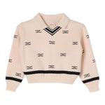 ELISABETTA FRANCHI maglia tinta unita con brillantini logata Avorio per Bambina EFMA147X AVORIO ELISABETTA FRANCHI 