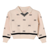ELISABETTA FRANCHI maglia tinta unita con brillantini logata Avorio per Bambina EFMA147X AVORIO ELISABETTA FRANCHI 
