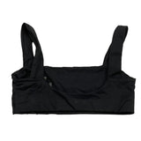 Two Top Black Logo Solid Color Armhole Top for Girls