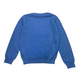 Cesare Paciotti Solid Color Crewneck Sweater With Cobalt Print For Boys
