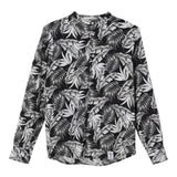 Paolo Pecora Solid Color Long Sleeve Shirt With Black Pattern For Boys