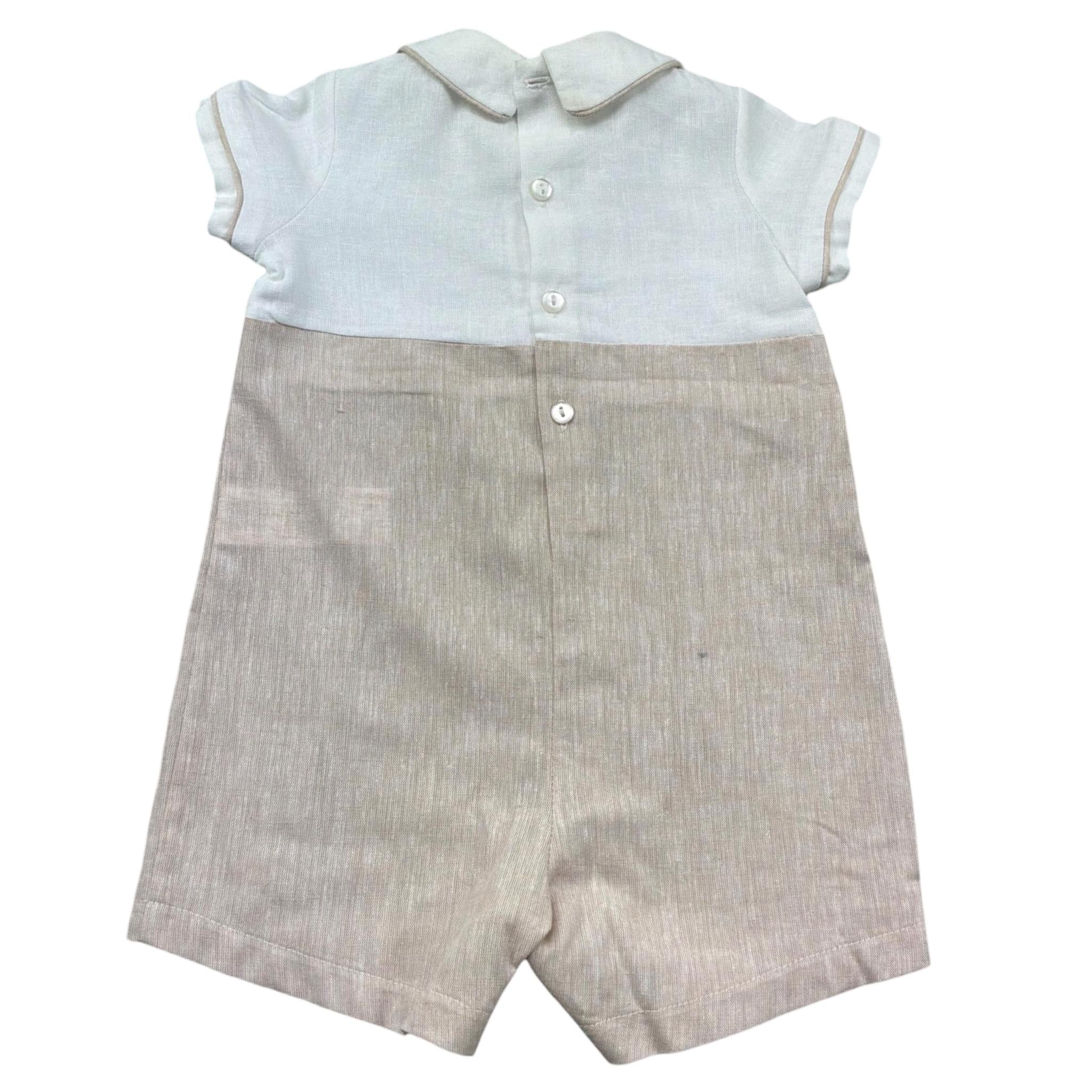 Le Bebe Pagliaccetto Mezza Manica Bicolore per Neonato LBB5373 BIANCO/BEIGE LE BEBE 