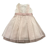 Light Colors Solid Color Ceremony Dress With Tulle And White/Pink Belt For Baby Girl