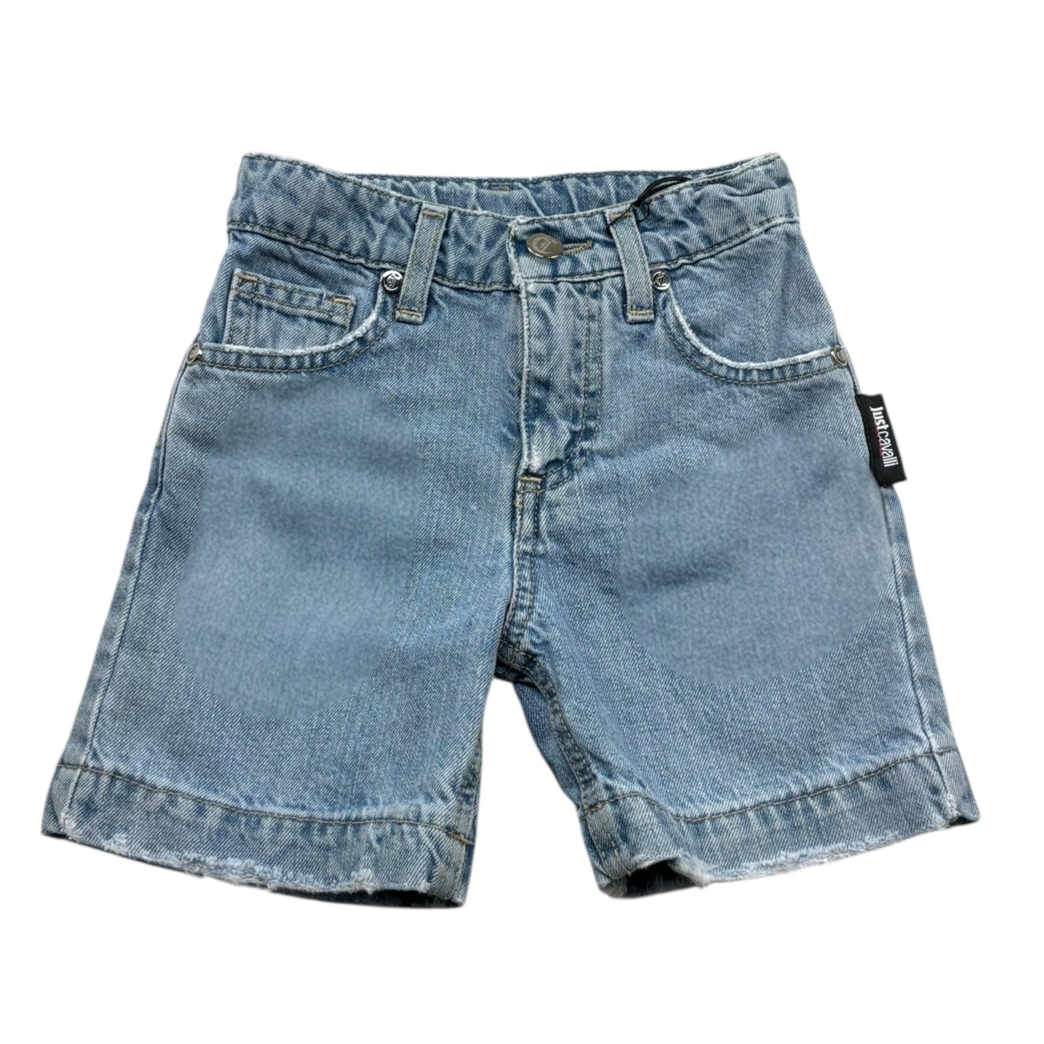 Just Cavalli Bermuda In Denim Tinta Unita con Girovita Regolabile per Neonato JIP26140BE AZZURRO JUST CAVALLI 