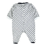Cesare Paciotti Long Sleeve Onesie Logo Pattern White for Newborn
