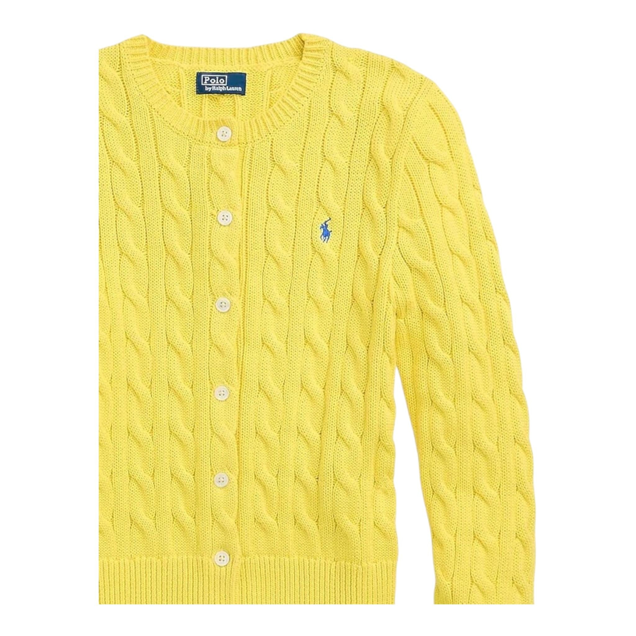 Ralph Lauren Cardigan Tinta Unita con Trecce per Neonata 312543047066N GIALLO RALPH LAUREN 