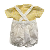 Paz Rodriguez Complete Shirt-Dungarees Two-Tone Yellow For Newborn