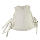 Meimeij Beige Solid Color Sleeveless Shirt For Girls