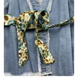 Zhoe &amp; Tobiah Solid Color Denim Kimono Light Blue For Girls