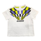 Guess T-Shirt Crew Neck Solid Color with Print White for Newborns