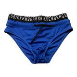 Bikkembergs Swimsuit Solid Color With Elastic Waistband With Logo Blue For Boys