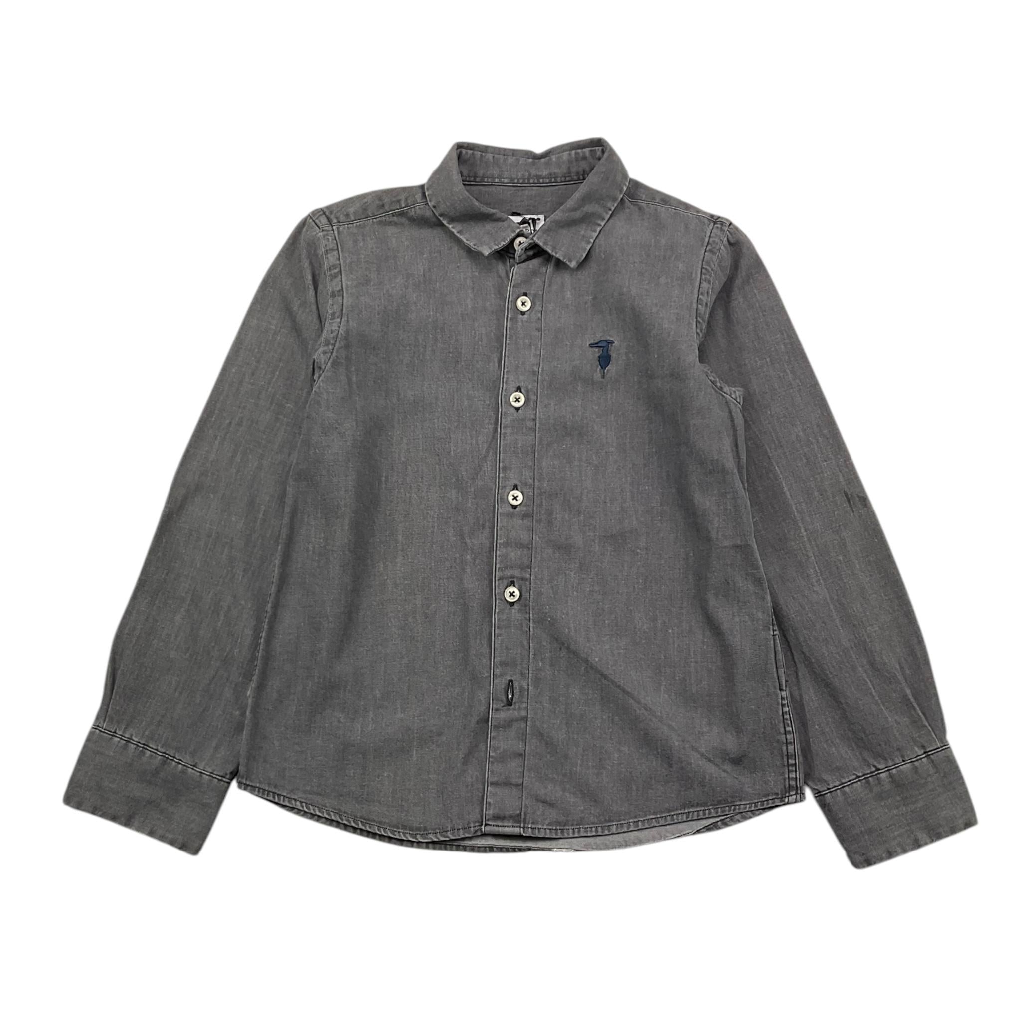 TRUSSARDI camicia tinta unita in denim Grigio per Bambino TBA25116CA GRIGIO TRUSSARDI 
