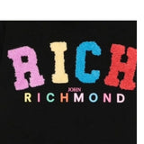 John Richmond T-Shirt Girocollo Tinta Unita con Stampa per Bambina RGP25139TSXX NERO JOHN RICHMOND 