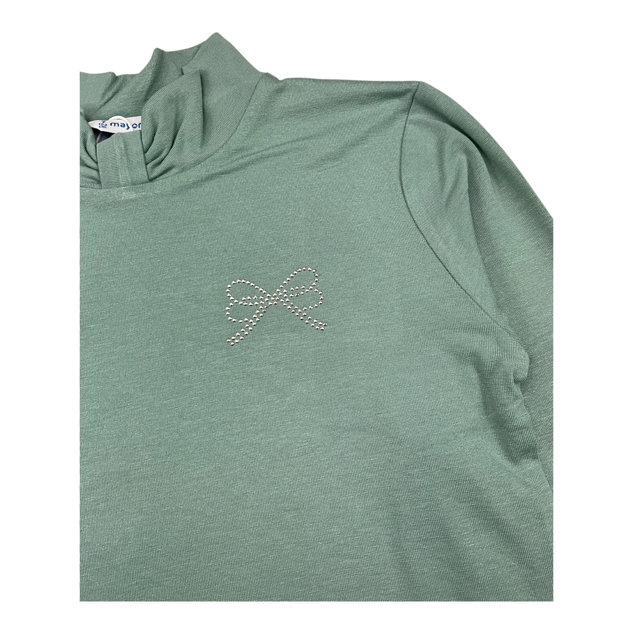 MAYORAL shirt mezzocollo tinta unita con brillantini Verde per Bambina 145 VERDE MAYORAL 