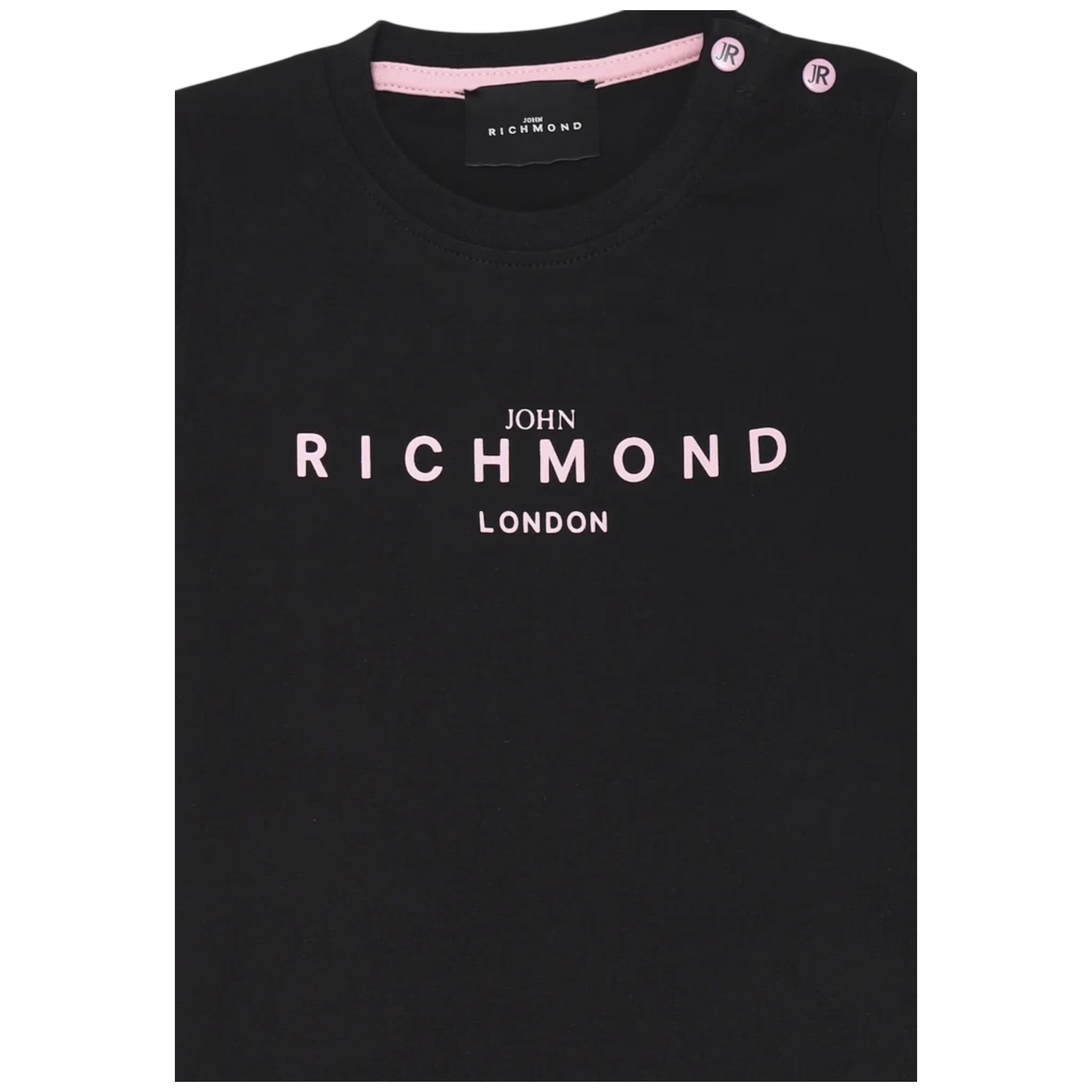 John Richmond T-Shirt Girocollo Tinta Unita con Stampa per Neonata RIP25002TSXXX NERO JOHN RICHMOND 