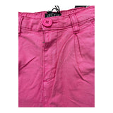 Cecyle Solid Color Denim Shorts With Elastic Waist Magenta For Girls