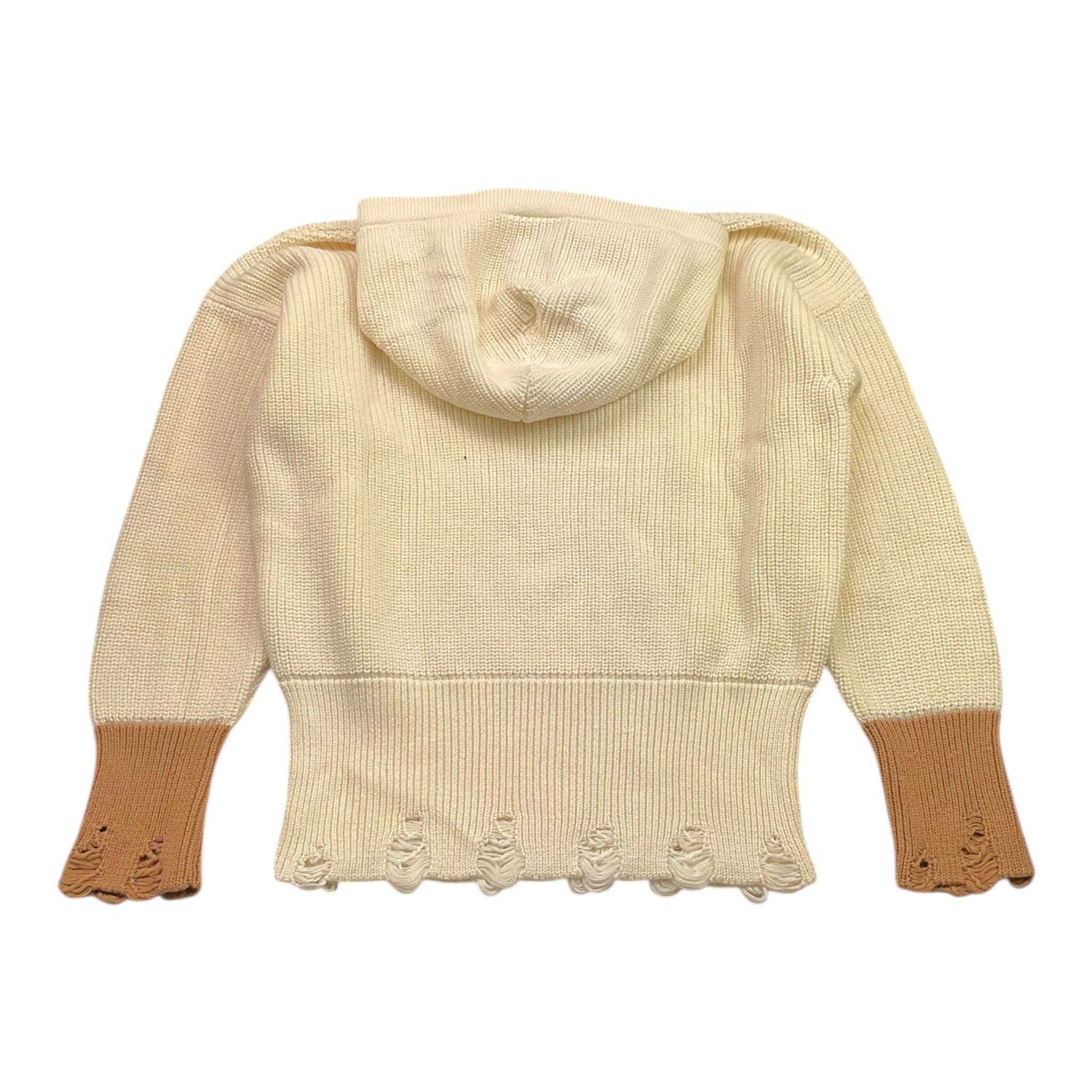 DISCLAIMER maglia tinta unita con cappuccio e stampa Panna per Bambino 24IDK58333 PANNA DISCLAIMER 