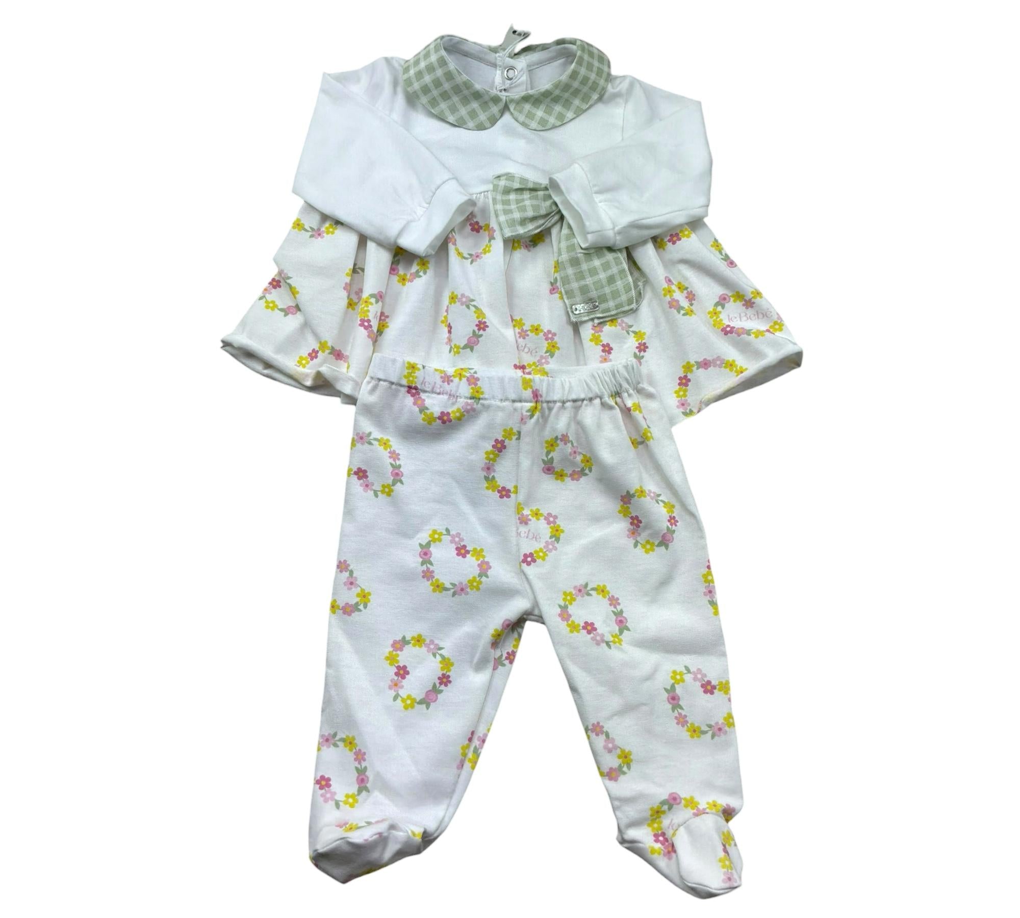 Le Bebe Completo 2 Pezzi Shirt-Ghettina per Neonata LBG6241 BIANCO LE BEBE 