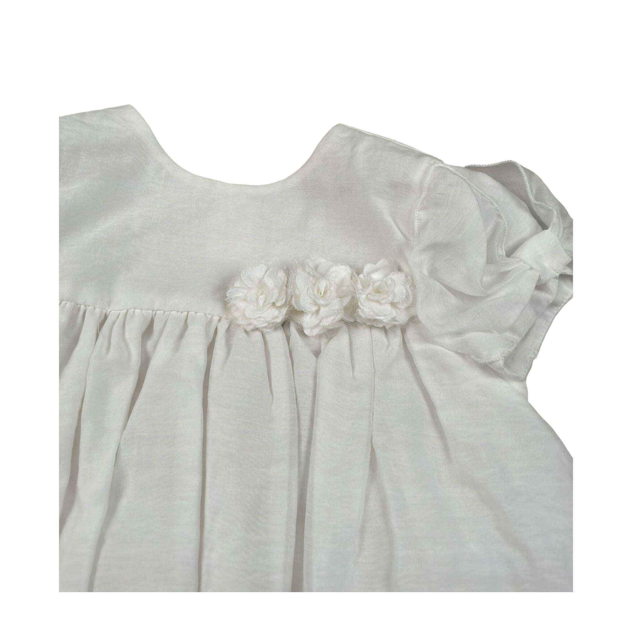 Chicchi Volanti Abito Mezza Manica tinta unita Bianco per Bambina CTW04 BIANCO CHICCHI VOLANTI 