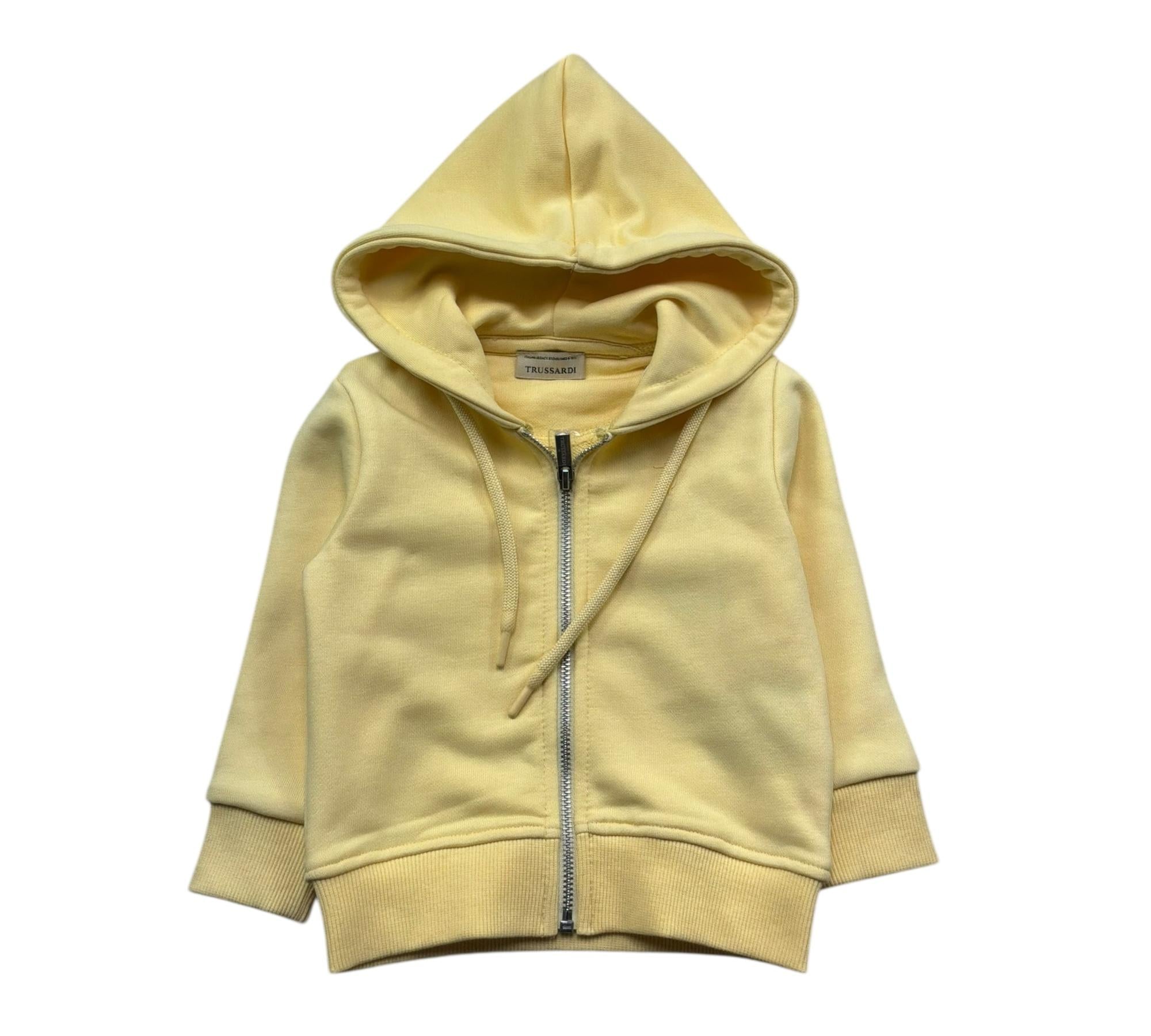 Trussardi Felpa con Zip E Cappuccio Tinta Unita per Neonato TIP26011FE GIALLO TRUSSARDI 