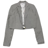 Gaelle White/Black Striped Crop Jacket For Girls