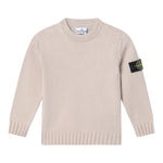 STONE ISLAND maglia tinta unita girocollo ton logo Beige per Bambino 8116515A2 BEIGE STONE ISLAND 