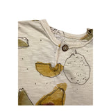 Play Up Solid Color Crew Neck T-Shirt With Beige Buttons For Newborns