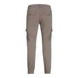 Jack&amp;Jones Brown Adjustable Waist Solid Color Trousers For Boys