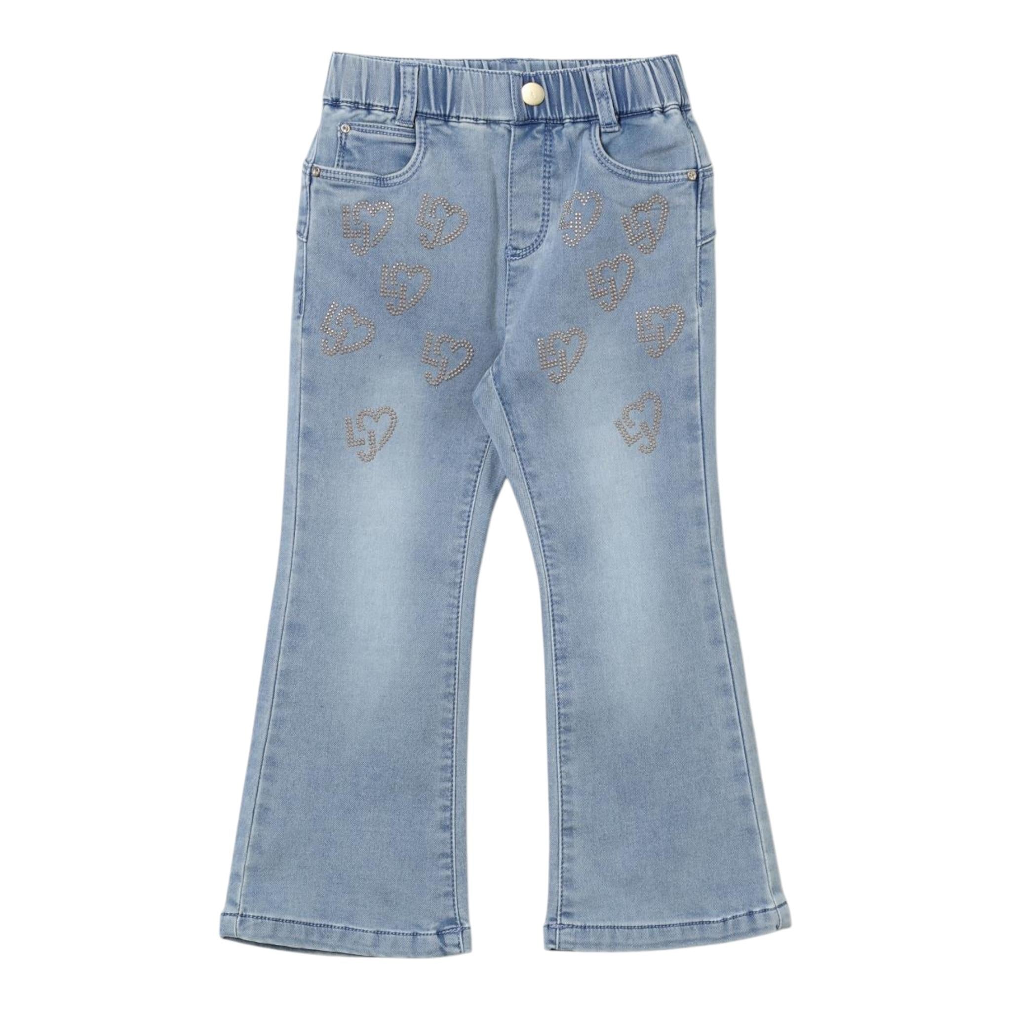 LIU JO jeans tinta unita modello zampa Azzurro per Neonata KF4019N AZZURRO LIU JO 