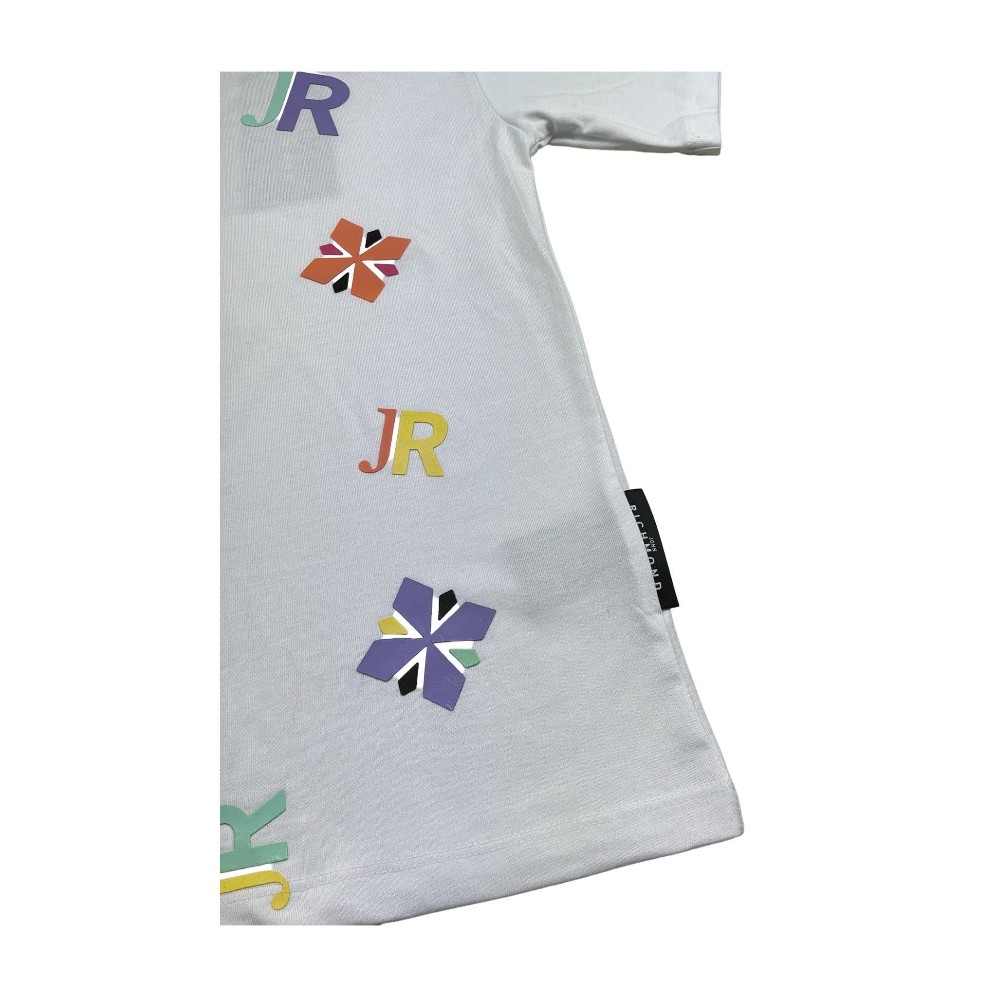 John Richmond T-Shirt Girocollo Tinta Unita con Stampe per Bambina RBP26058TS BIANCO JOHN RICHMOND 