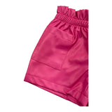 EMC short in ecopelle tinta unit con elastico in vita Rosa per Bambina BZ7108 ROSA EMC 