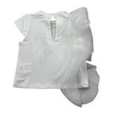 M+E' T-Shirt Girocollo Tinta Unita con Tulle per Neonata UE1768N BIANCO M+E' 