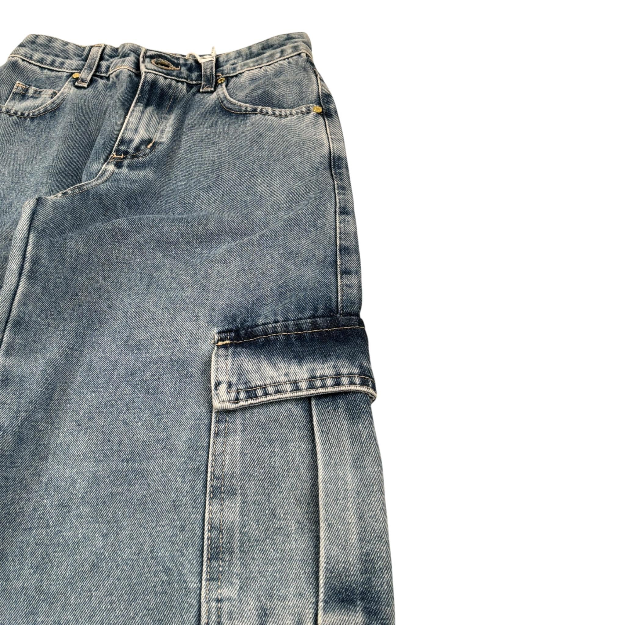 Lu Lu By Miss Grant Jeans tinta unita Modello con Tasconi Azzurro per Bambina LL2991 AZZURRO LU LU BY MISS GRANT 