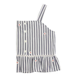 Max&Co. Top Tinta Unita con Fantasia A Righe per Bambina MX0120X BIANCO/BLU MAX&Co. 